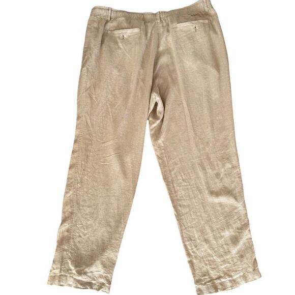 Club Room Women’s Linen Drawstring Pants Tan – Size XL - Picture 3 of 4
